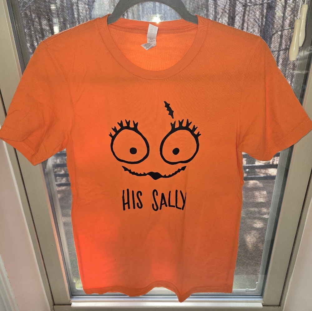 🌟WOMENS Bella Canvas "His Sally" Halloween Tee Shirt Size Small 100% Cotton